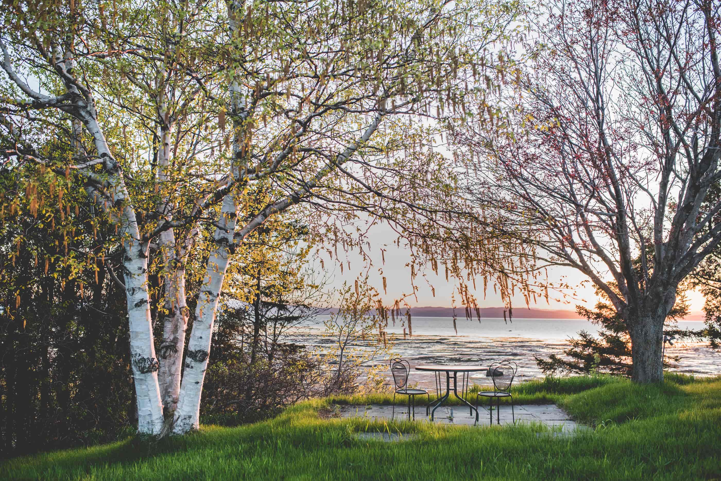 Petite terasse avec vue sur le fleuve